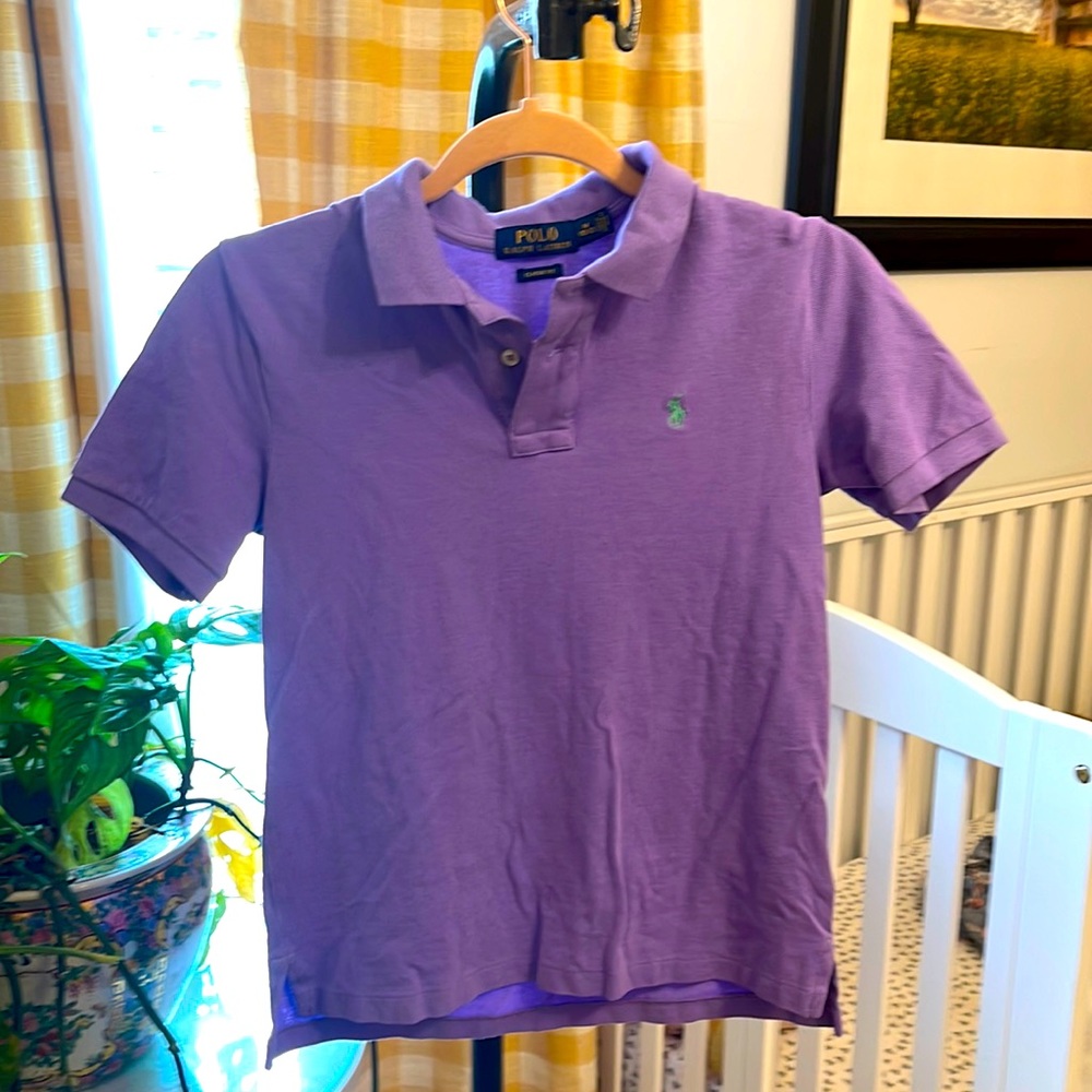 Ralph Lauren Polo Shirt Boys Size Medium 10/12 Purple